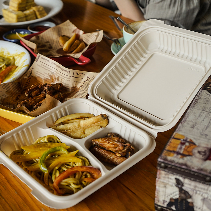 玉米淀粉正方形连体三分格